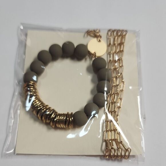 Elegant Gold and Gray necklace - Picture 1 of 2